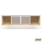 Полиця навісна скло Delta DL-523-1 (1418х330х384мм) Блеквуд Ячмінний / профіль білий, фото 3