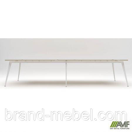 Робоча станція Delta DL-105 (3580х1200х750мм) Блеквуд Ячмінний / Каркас білий, фото 1