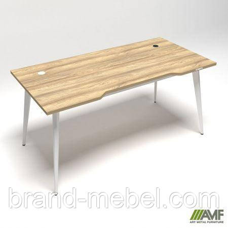 Стіл Delta DL-106 (1590х800х750мм) Блеквуд Ячмінний / Каркас білий, фото 1