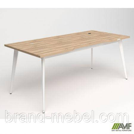 Стіл Delta DL-107 (1790х900х750мм) Блеквуд Ячмінний / Каркас білий, фото 1