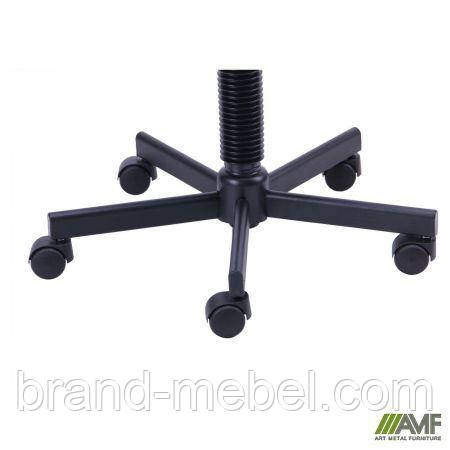 Табурет Грас Шкірозамінник чорний на роликах, фото 1