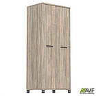 Шафа гардероб SIG-902 (800х550х1900мм) Опори, ручки Чорний графіт/В'яз Ліберті Димчастий, фото 5