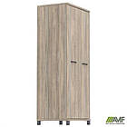 Шафа гардероб SIG-902 (800х550х1900мм) Опори, ручки Чорний графіт/В'яз Ліберті Димчастий, фото 6