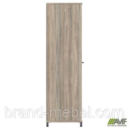 Шафа гардероб SIG-902 (800х550х1900мм) Опори, ручки Чорний графіт/В'яз Ліберті Димчастий, фото 1