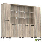 Шафа комбінована SIG-604 (2400х420х1900мм) Опори, ручки Чорний графіт/В'яз Ліберті Димчастий, фото 5