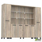 Шафа комбінована з підсвічуванням SIG-604-1 (2400х420х1900мм) Опори Чорний графіт/В'яз Ліберті, фото 5