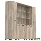 Шафа комбінована з підсвічуванням SIG-604-1 (2400х420х1900мм) Опори Чорний графіт/В'яз Ліберті, фото 6