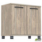 Тумба-помічник SIG-402 (800х420х750мм) Опори, ручки Чорний графіт/В'яз Ліберті Димчастий, фото 5