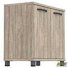 Тумба-помічник SIG-402 (800х420х750мм) Опори, ручки Чорний графіт/В'яз Ліберті Димчастий, фото 6