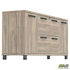 Тумба-помічник SIG-402-1 (1600х420х750мм) Опори, ручки Чорний графіт/В'яз Ліберті Димчастий, фото 6