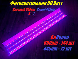 Фіто LED Світильник Біколор 60 Вт, Червоний 660 nm/Синій 445nm (2:1)