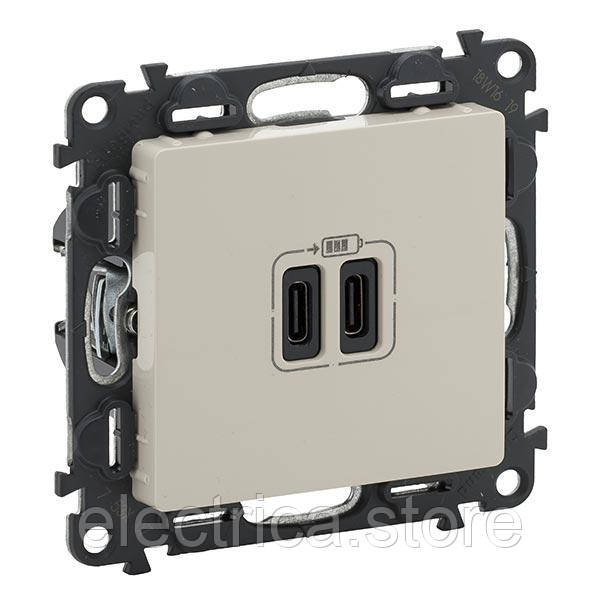 Розетка 2хUSB type C Valena Life слонова кістка 753207, фото 1