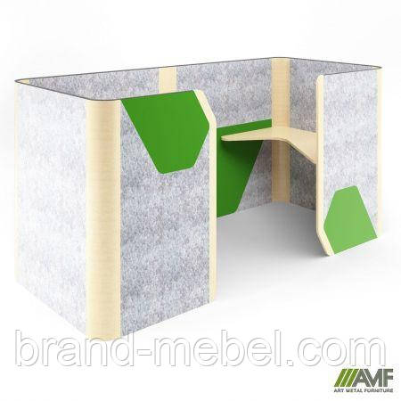 Кабіна подвійна Cabi фетр сірий / фетр зелений чорний графіт, фото 1