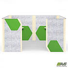 Кабіна подвійна Cabi фетр сірий / фетр зелений чорний графіт, фото 2