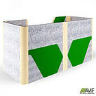 Кабіна подвійна Cabi фетр сірий / фетр зелений чорний графіт, фото 3