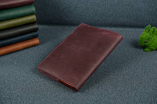 Обкладинка для блокноту А5 Дизайн №2 з натуральної шкіри колір Бордо, фото 4