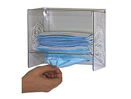 Настінний тримач для медичних масок з обмежувачем закритий з кришкою