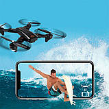 Квадрокоптер з камерою дрон складаний Радіокерований міні з пультом Phantom D5HW WiFi акумулятор, фото 10
