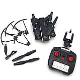 Квадрокоптер з камерою дрон складаний Радіокерований міні з пультом Phantom D5HW WiFi акумулятор, фото 6