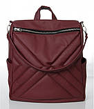 Жіночий шкільний рюкзак-сумка для дівчинки підлітка старшокласниці 8 - 11 клас, студентки бордовий, фото 6