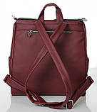Жіночий шкільний рюкзак-сумка для дівчинки підлітка старшокласниці 8 - 11 клас, студентки бордовий, фото 7