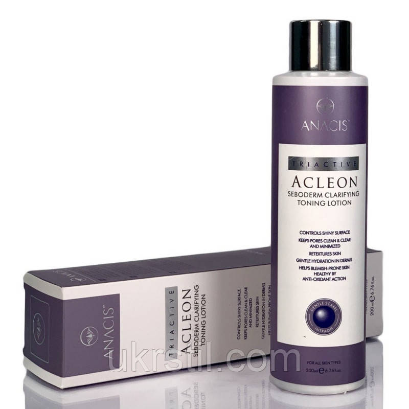 Тонізуючий лосьйон all-in-one для проблемної та жирної шкіриAcleon Seboderm Clarifying Toning Lotion, фото 1