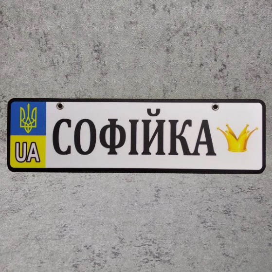 Номер на коляску "Мультяшная корона принцессы" (Герб UA) 18-408 Софійка