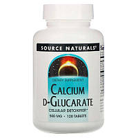 Source Naturals, Кальция D-глюкарат, Calcium D-Glucarate, 500 мг, 120 таблеток. США