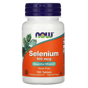 Селен 100 мкг Now Foods біодоступний L-селенометіонін без дріжджів 100 таблеток