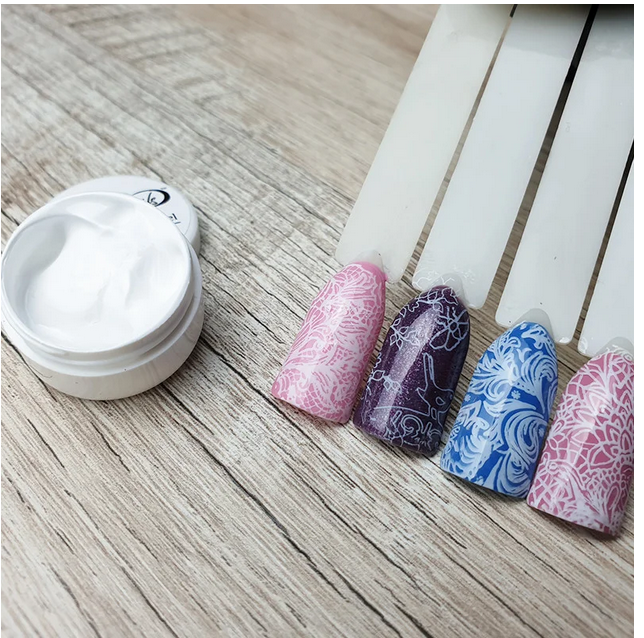 Гель фарба для стемпінга Sweet Nails біла 5 г