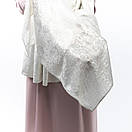 Шарф шифоновий з напиленням 190х70см Молочний, фото 3