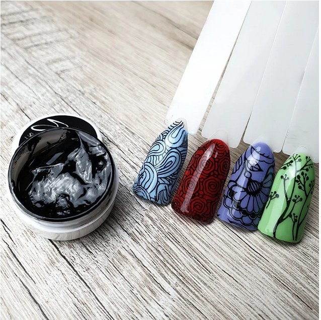 Гель фарба для стемпінга Sweet Nails чорна 5 г