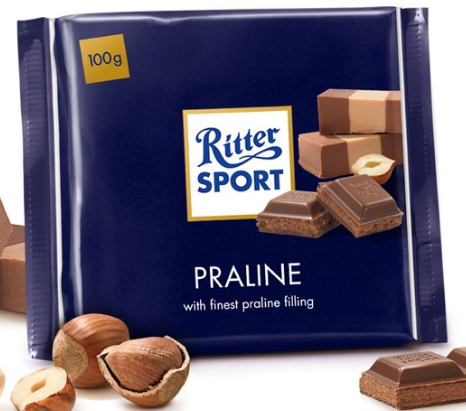 Шоколад Ritter Sport NUGAT ( НУГА , ПРАЛИНЕ) Германия 100г - фото 1 - id-p1389266334