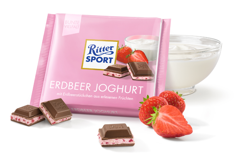 Шоколад Ritter sport ERDBEER JOGHURT (полуниця з йогуртом)