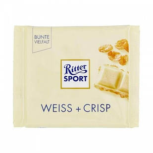 Шоколад білий Ritter Sport Weiss+Crisp з пластівцями 100 г Німеччина
