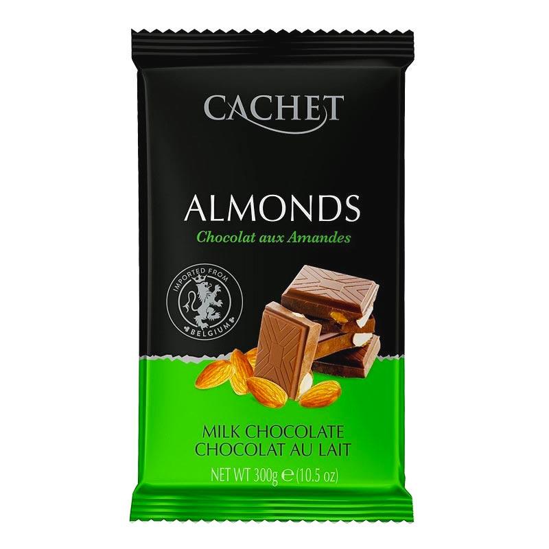 Шоколад молочний CACHET (КАШЕТ) 32 % какао з мигдалем 300 г Бельгія