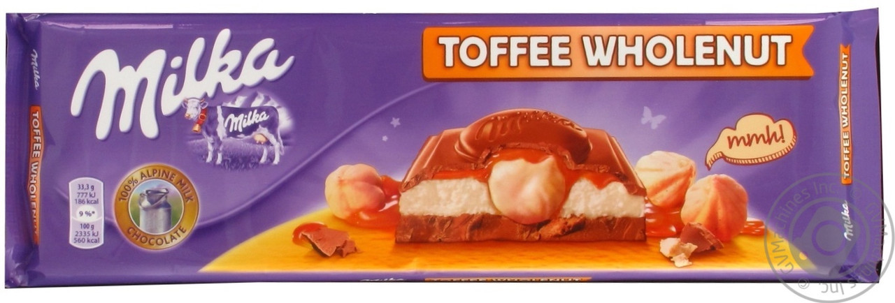 Шоколад Milka Toffee Wholenut з карамеллю і цільним горіхом фундуком 300 г Швейцарія