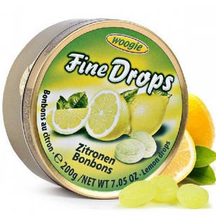 Льодяники (цукерки) Woogie Fine Drops (дрібні краплі) лимонний вкусАвстрия 200г