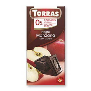 Шоколад без цукру Torras з шматочками яблука Іспанія 75 г