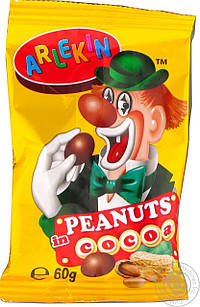 Горішки-драже Orzeszki drazetki Клоун( арахіс в шоколаді ) 60 г Україна (опт 5 шт)