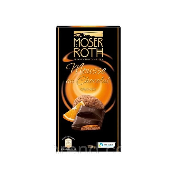 Шоколад черный Moser Roth Mousse Au Chocolat Orange 150 г Германия ...