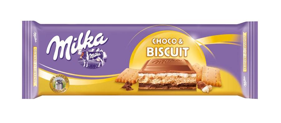 Шоколад Молочний Milka Choco Biscuit з бісквітним печивом 300 г Швейцарія