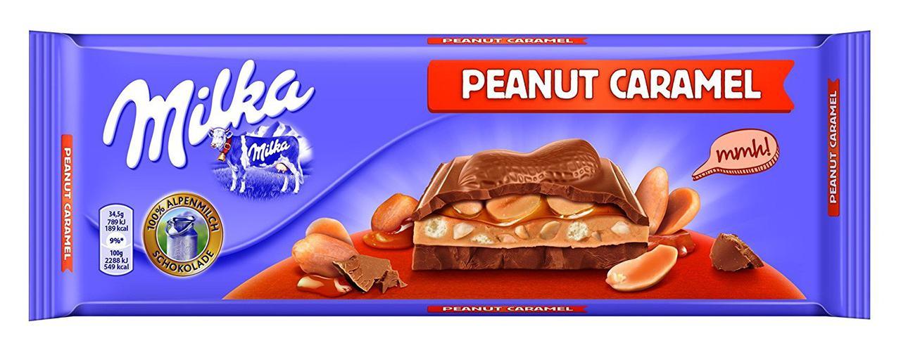 Шоколад Молочный Milka Peanut Caramel c карамелью и арахисом 300 г Швейцария - фото 4 - id-p1389267465