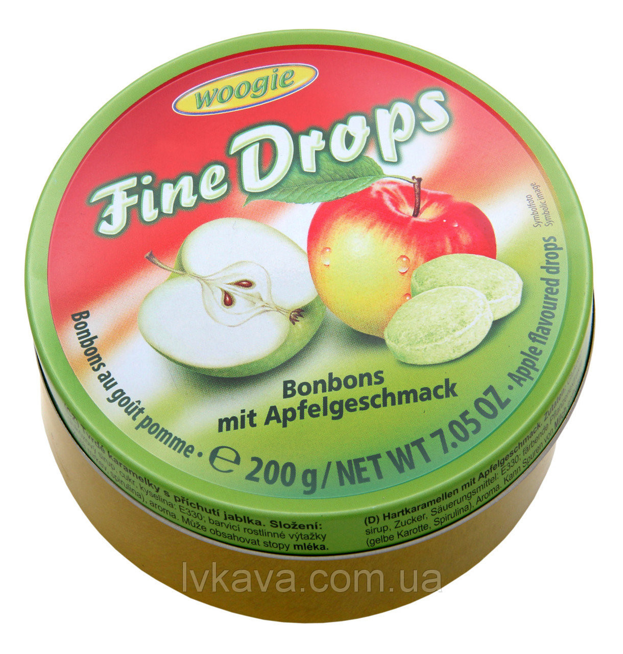 Льодяники (цукерки) Fine Drops (дрібні краплі) яблучний смак Австрія 200г
