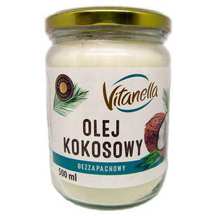 Кокосовое Масло Рафинированное Olej Kokosowy Vitanella 500 мл Польща (опт 12 шт)