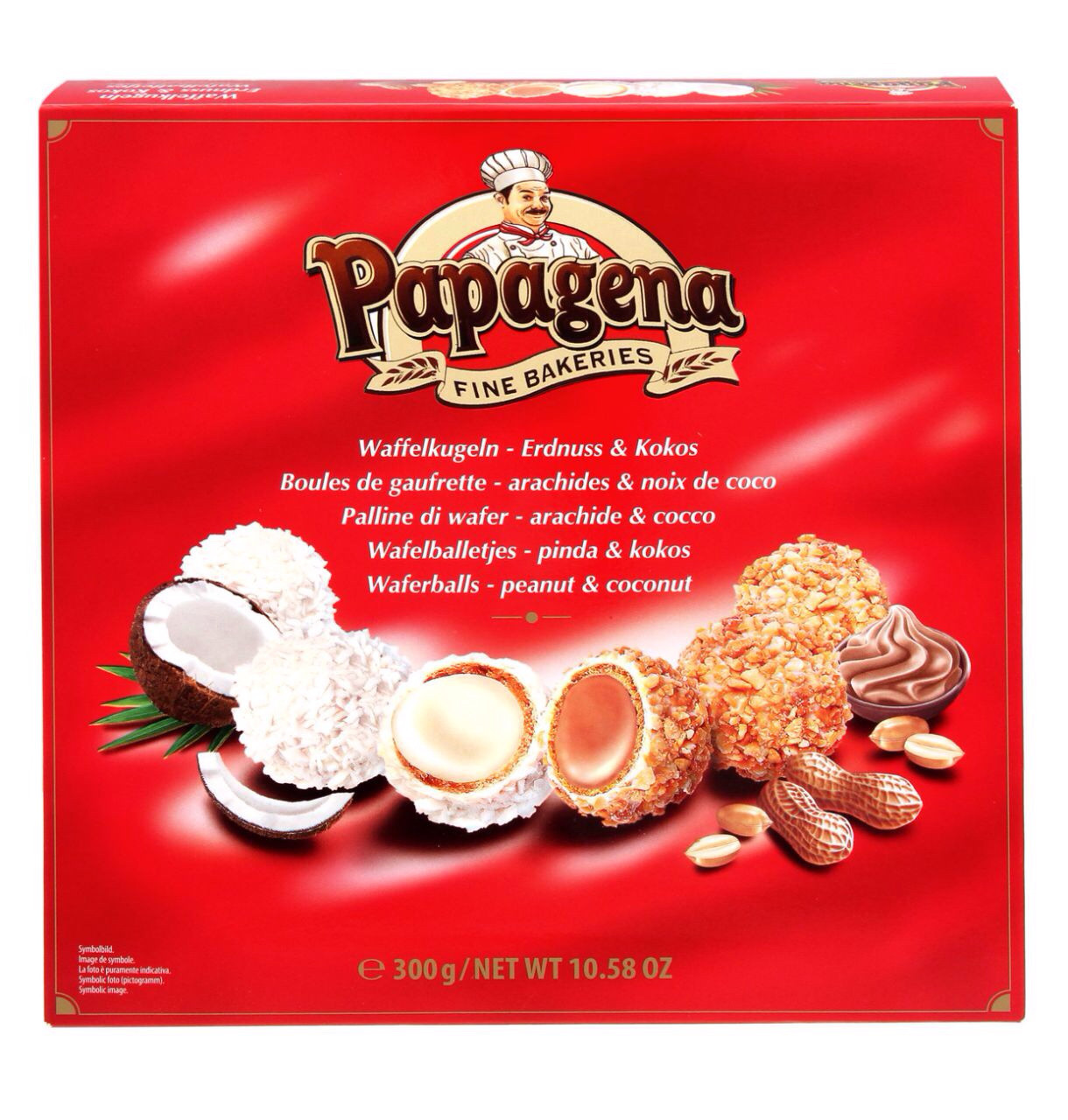 Цукерки Papagena (Папагена вафельні кульки з кокосом та арахісом) Австрія 300 г