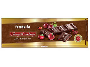 TERRAVITA Шоколад темний зі шматочками вишні і журавлини 225 г