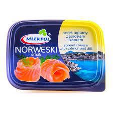 Сир плавлений з лососем і кропом Mlekpol Norweski Smak 150 г (Польща)