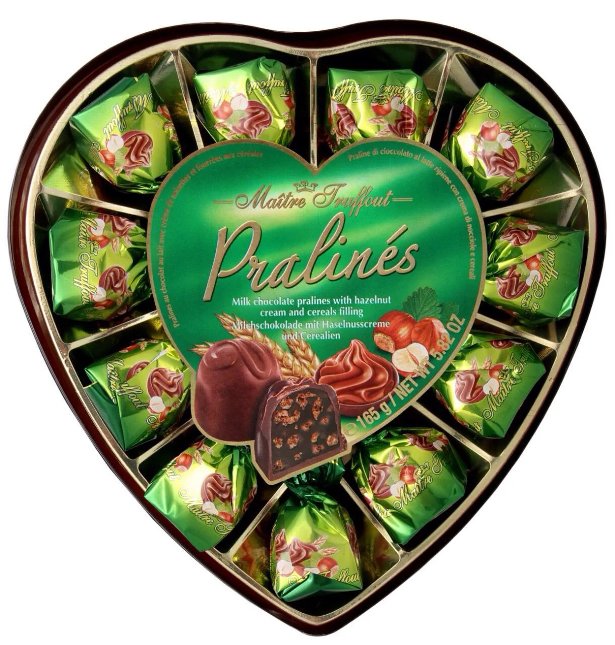 Цукерки шоколадні праліне з горіховим кремом Maitre Truffout Pralines 165 г Австрія
