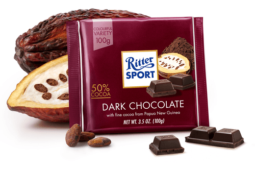 Шоколад Ritter Sport Чорний Dark 50% какао Ріттер Спорт 100 г Німеччина